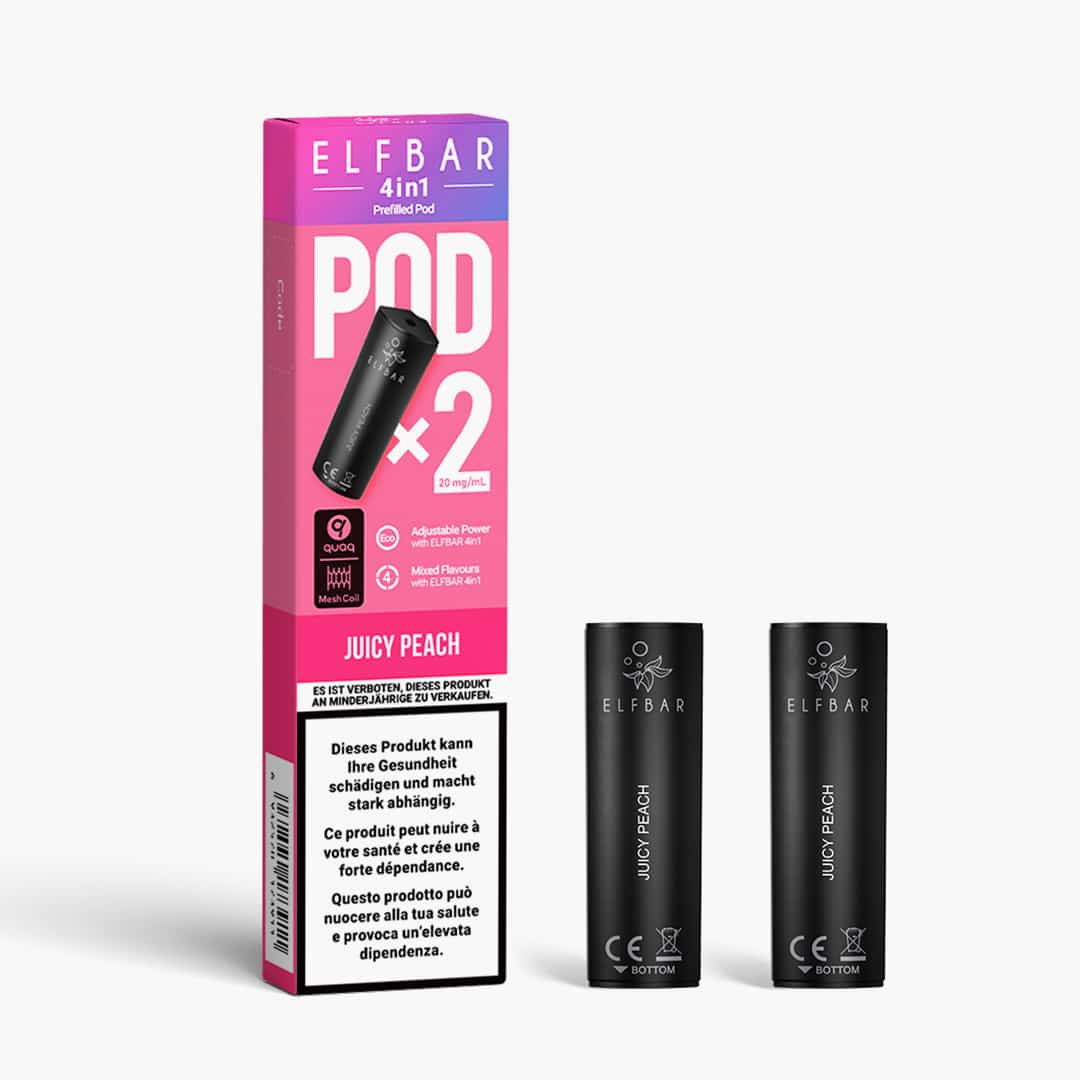 elfbar 4 in 1 pods juicy peach 2 ex pack