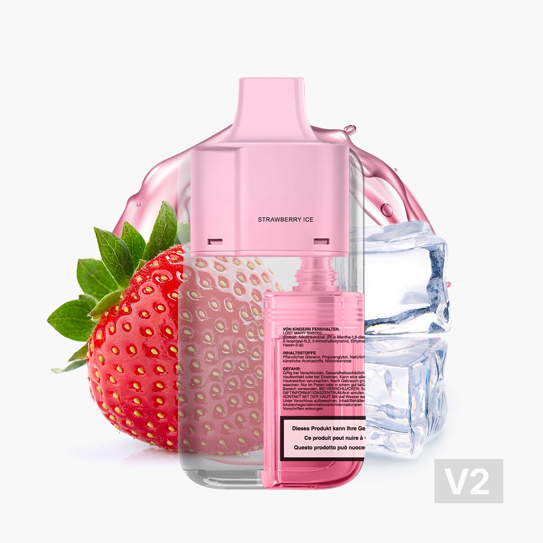 lost mary bm6000 v2 pod 0mg strawberry ice 1 ex