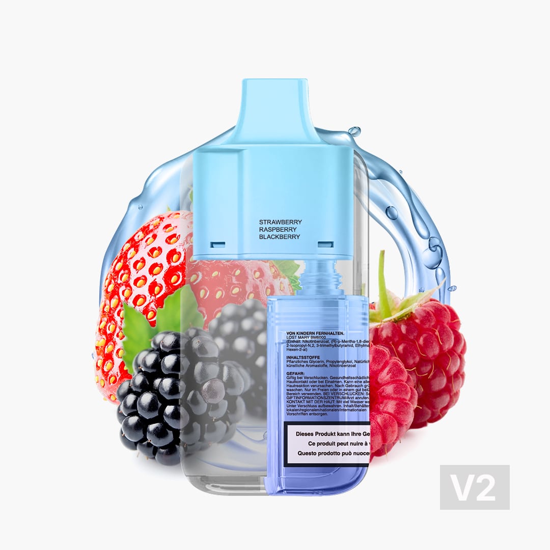 lost mary bm6000 v2 pod 20mg strawberry raspberry blackberry 1 ex