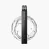 Schwarze ELFBAR Vape (20 mg) als Produktfoto vor weißem Hintergrund mit transparentem Wassersplash-Ring.