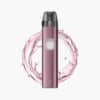 ELFBAR ELFA Turbo Pod-System in Pink mit Display-Taste, 20 mg, freigestellt mit pinkem Splash-Hintergrund