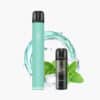 ELFBAR 600 Menthol Vape 20 mg in Mintgrün, daneben Menthol-Pod mit Eiswürfeln und Minzblättern