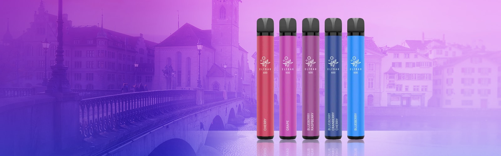 ELFBAR 600 sigaretta elettronica usa e getta da 20 mg disponibile in vari colori e gusti, tra cui ciliegia, uva, mirtillo e lampone e mirtillo rosso e ciliegia.