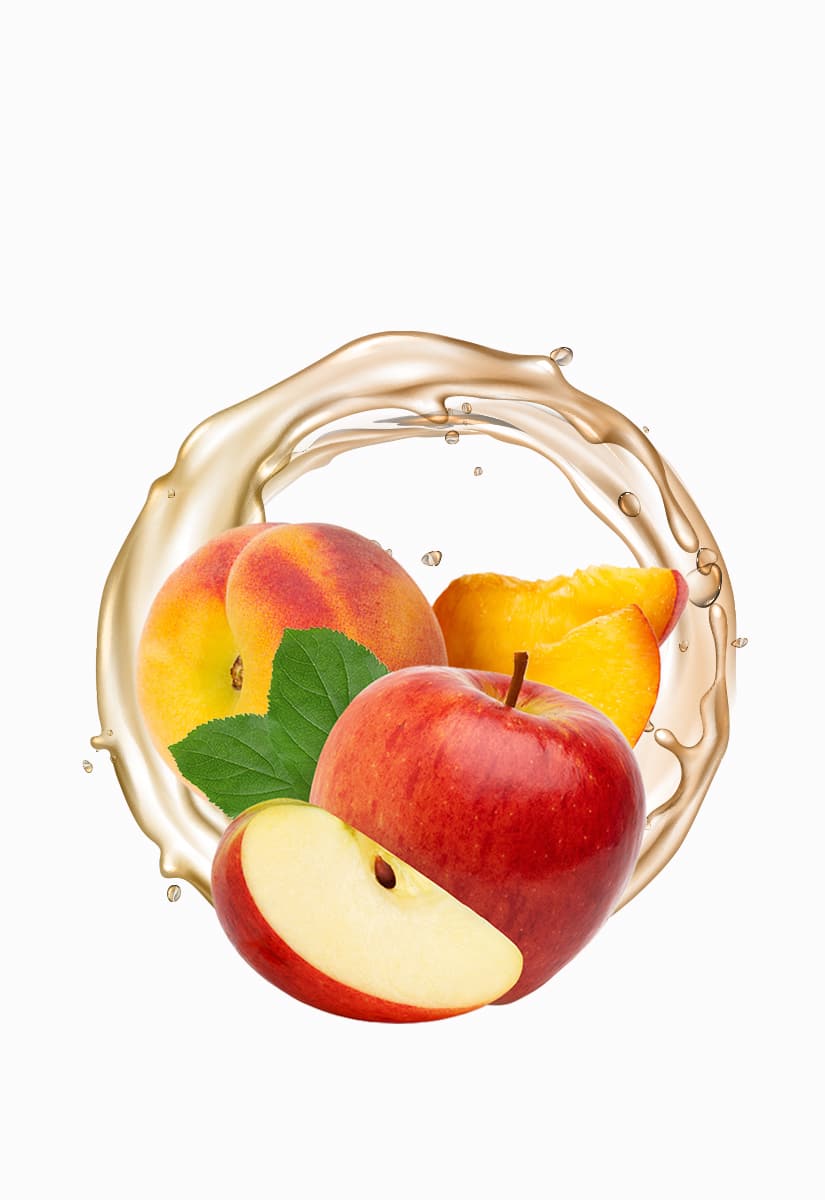 Motif pomme-pêche avec éclaboussures de jus, variante pomme-pêche, 20 mg