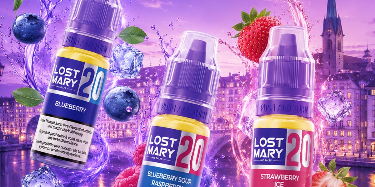 Lost Mary Flaconi di e-liquid con sali di nicotina da 20 mg: Mirtillo, Mirtillo e Lampone Aspro e Fragola Ghiacciata (con frutti di bosco e cubetti di ghiaccio)