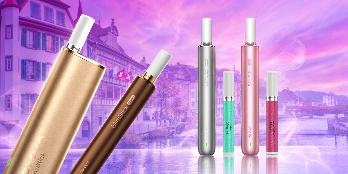 OXVA SlimStick Nano E-Zigaretten Starter Kit mit SlimStick Pods 20 mg, Geräte in Gold, Braun, Silber und Pink