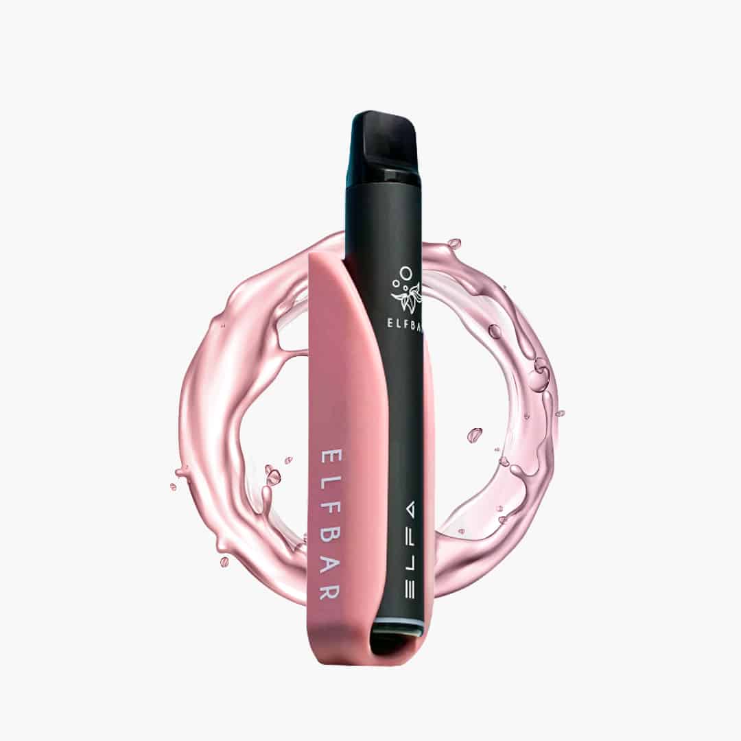ELFBAR ELFA Pod Kit in Pink/Schwarz mit rosa Splash-Hintergrund, 20 mg Nikotin